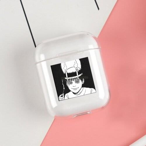 Junji Ito Tees Horror Soft TPU Case For Apple Airpods 1/2 Protective Cases Bluetooth Wireless Earphone Cover