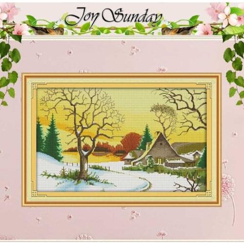 First Snow Patterns Counted Cross Stitch 11CT 14CT Cross Stitch Sets Wholesale Scenery Cross-stitch Kits Embroidery Needlework