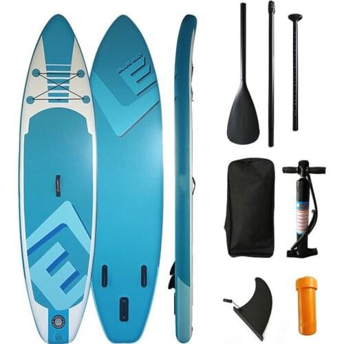Inflatable Stand Up Paddle Board Non Slip SUP W Premium Backpack, 3 Fins, Paddle, Pump, Leash –Large (10’ x 30”x 6”)