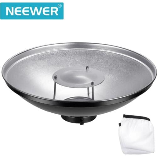 Neewer 16 inches Standard Reflector Beauty Dish with White Diffuser Sock for Bowens Mount Studio Strobe Flash Light