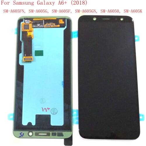 Oled For samsung galaxy A6+ 2018 A605 SM-A605FN SM-A605G SM-A605F SM-A605GN SM-A6050 SM-A605K lcd screen digitizer touch glass