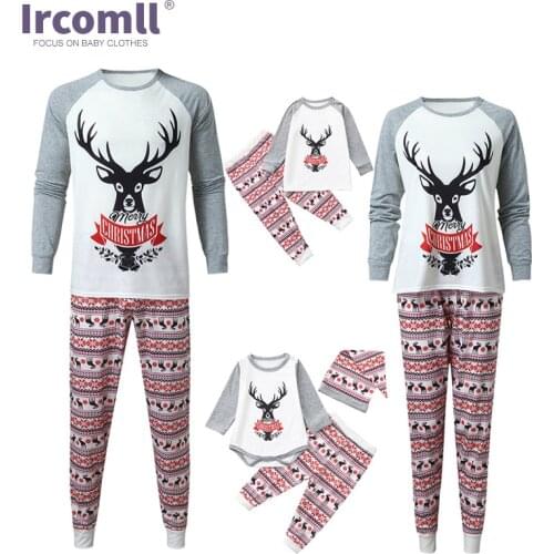 Ircomll Family Matching Outfit Christmas Elk Pajamas Set Boys Girls Pjs Women Men Clothes Children Sleepwear