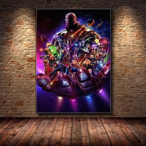 Marvel Iron Man Thanos Anime Posters Classic Movie Avengers Superheroes Canvas Painting Prints Wall Art Picture Hoom Room Decor