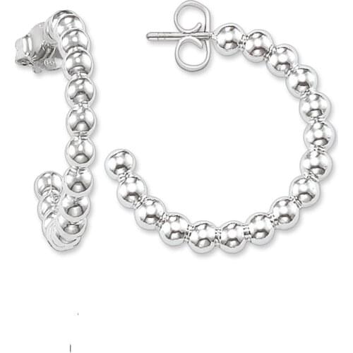 Silver Round Beads Dots Hinged Hoop Earrings 2018 Fashion Thomas Style Creoles Earring Jewelry Creolen Earings Gift For Women
