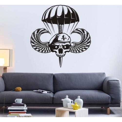 Dagger Skull Soldier Sticker Punk Death Decal Devil Name Car Art Wall Decals Decor Mural Rock Sticker Paratrooper Decal