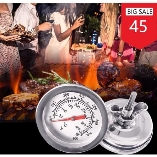 Stainless Steel Meat Thermometer Barbecue Electric Meter Barbecue Smoke Thermometer Bimetal Temperature Kitchen Tool