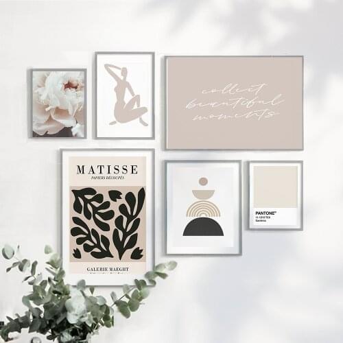 Vintage Abstract Matisse Line Figure Minimalist Flower Canvas Painting Posters Prints Wall Art Pictures Living Room Home Decor