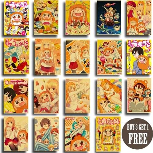 Vintage Anime Day Himouto! Umaru-chan Posters Retro Kraft Paper Prints High Quality For Home Bar Cafe Wall Design decoration