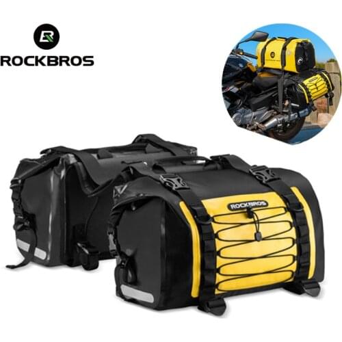 ROCKBROS 60L Waterproof Bicycle Frame bag Reflective Strip Wear-resistant Motorcycle Bag Motrocycle Travel Pannier Big Bags