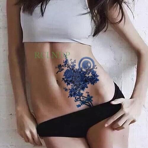 Waterproof Temporary Tattoo Stickers peony flower bird Fake Tatto Flash Tatoo Body art Back Leg Arm belly for Women Men girl