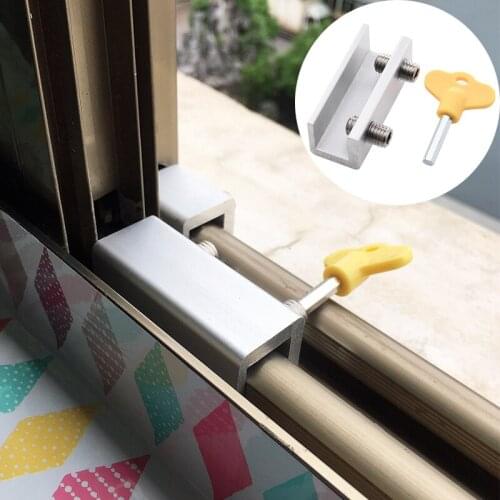 Windows Anti-theft Lock Aluminum Alloy Steel Anti-Theft Sliding Door Screen Limiter Security Lock Baby Pet Safety Lock Buckle