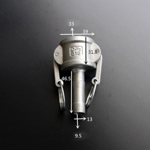 1/2" Hosetail Barb x Socket Type C Camlock Quick Disconnect Coupling 316 Stianless Cam Groove For Hose Pumps Homebrew