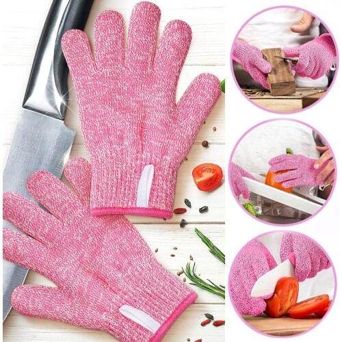1 Pair High Strength Heat Resistant Anti-cut PE Level 5 Protection Working Gloves