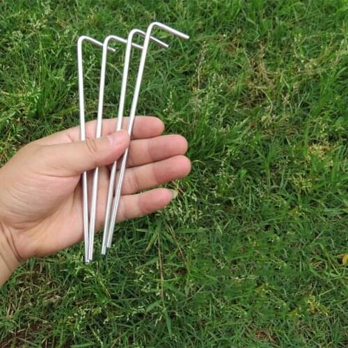 10pcs Tent Camping Pegs Nails Metal Steel Durable Heavy Duty For Outdoor Hiking Ground Stakes B99