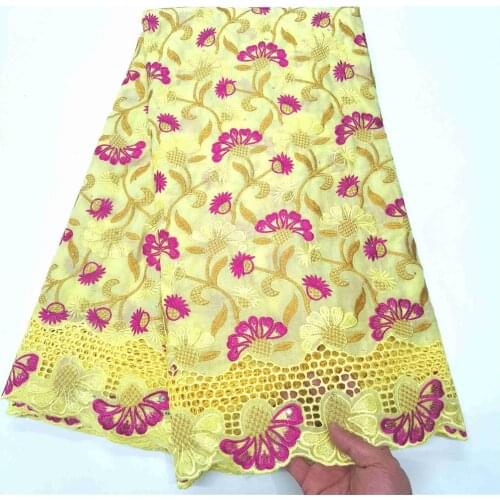 100% Cotton African Lace Fabric 2021 High Quality Lace Embroidery Cotton Nigerian Swiss Dry Lace Fabric For Party Dress h13-59