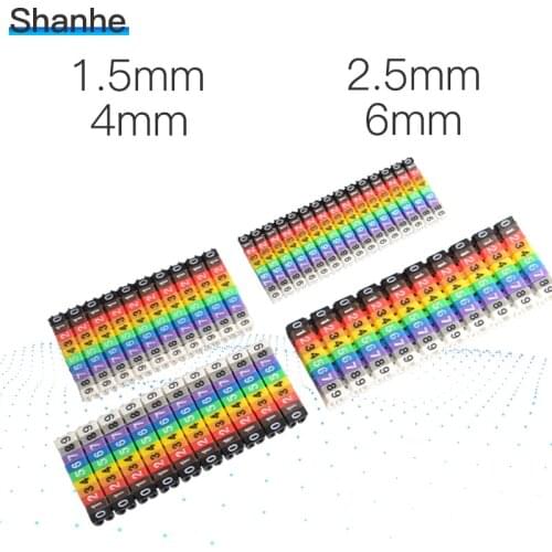 100pcs/Lot 0-9 Numerals Network Ethernet Wire Number Label Tube Cable Marker