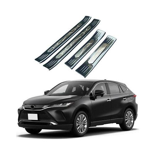 2* Carbon Fiber Outer Door Sill Threshold Plate Cover For Toyota Venza 2020-2021