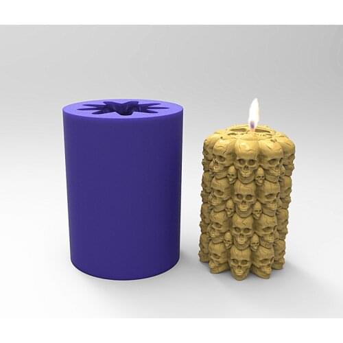 3D Skull Silicone Candle Mould Fondant Cake Mould Resin Gypsum Chocolate Candle Candy Mould17307