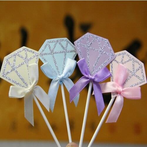 5pieces /set bling Diamond cake topper For babyshower Party