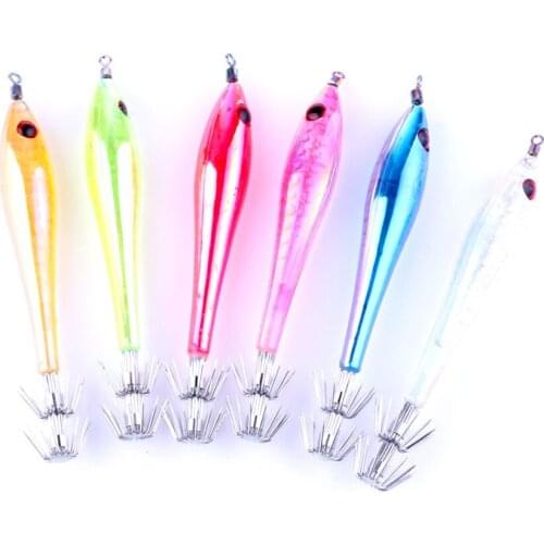 5pcs New Squid Fishing Lure 9.5cm 6g Luminous Fishing Hooks Cuttlefish Jig Fishing Hard Lure Pesca Fishing Tackle Wobblers