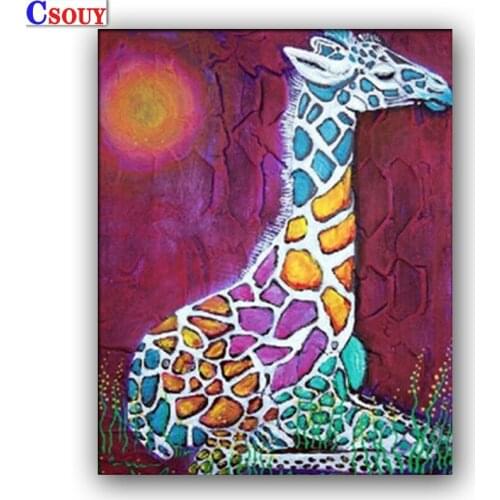 5D DIY Diamond Painting Color Giraffe Diamond Mosaic Drawing Full Square Round Drill Diamond Embroidery Cross Stitch Home Decor