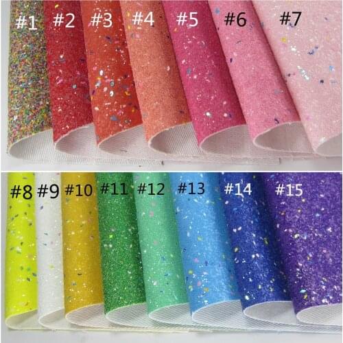 A4 Sheet 8"X11.8" Chunky Glitter Fabric Leather Faux Leather Fabric 2019 new arrivals 1piece F0382