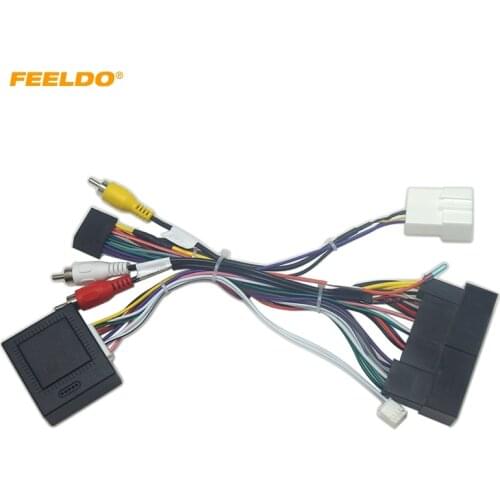 FEELDO Car Radio Audio 16PIN Android Power Calbe With Canbus Box For Hyundai IX45 Sonata Wiring Harness Adapter
