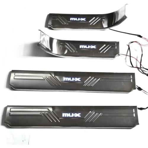 CAR LED WELCOME LIGHTS FIT FOR MU-X LED scuff plate door sills entry guards covers for ISUZU MUX AUTO LED DOOR SILL PLATE COVER