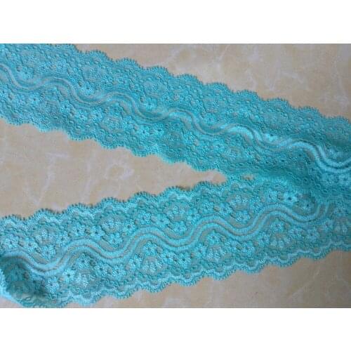 Free shipping 6.5cm High Quality Fashion ACID BLUE Elastic Lace,Fashion Dress Accessories,Soft and Tender Touch,XERY13757