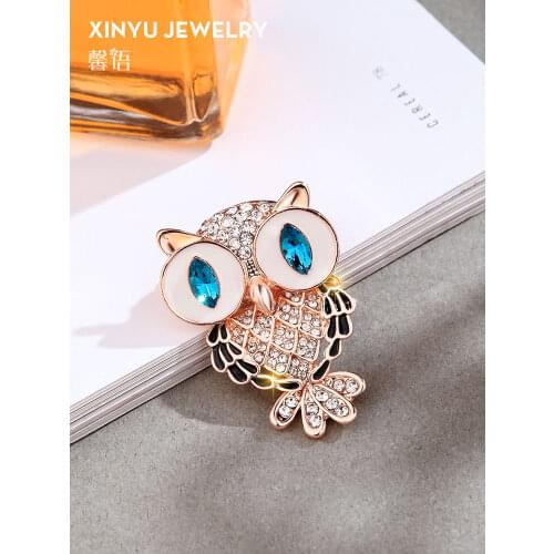 Owl Brooch Cute Japanese fashion personality temperament Brooch accessories female sweater pin