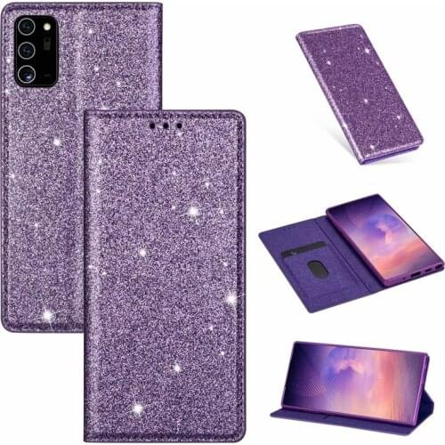 Bling Glitter PU Leather Cases for Samsung Galaxy S20 Ultra Note 20 Plus S10E S6 S7 Edge S8 S9 S10 Plus Note 8 9 10 Plus Covers