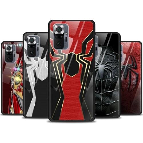 Iron Spider Man Infinity War Tempered Glass Cover For Xiaomi Redmi Note 10 10S 9 9T 9S 8T 8 9A 9C 8A 7 Pro Max Phone Case