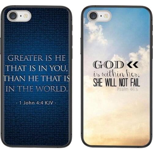 Black Back Pretty Christian Jesus Psalm Bible Verse For Galaxy Note 20 10 9 8 Lite Pro Ultra M51 M31 M30S A10 A10S A8 A7 A5 J6