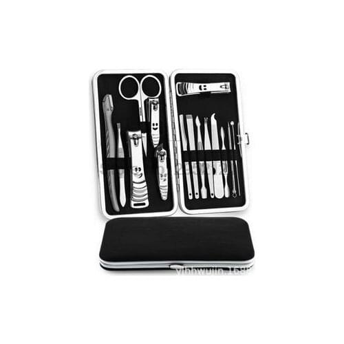 By dhl 50sets 12pcs/sets Nail Clipper Kit Stainless steel Eyebrow Scissors Ear-pick Cuticle Pusher Acne Needle Eyebrow Clip