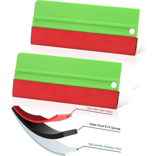FOSHIO 2PCS 3 Layers Carbon Fiber Vinyl Wrap Film Waterproof Felt Squeegee Car Scraper Vehicle Accessories Auto Window Tint Tool