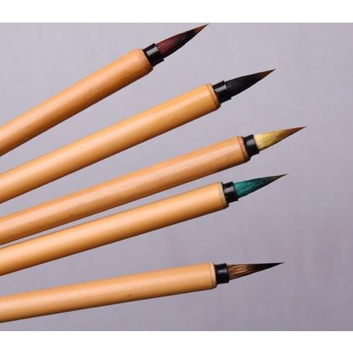 Chinese Painting Calligraphy Pen 5pcs Multiple Hair Brush Pen Watercolor Painting Calligraphy Brushes Tinta China Writing Brush