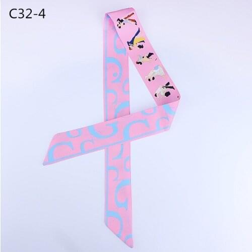 Classic silk scarf womens luxury brand fashion bottle printing handbag ribbon pareo beach skinny hair band turban female MQ19