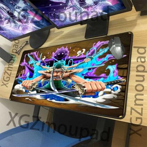 XGZ Large Game Mouse Pad Black Lock Edge Japan Cool Anime One Piece HD Computer Keyboard Custom Table Mat Rubber Non-slip Xxl