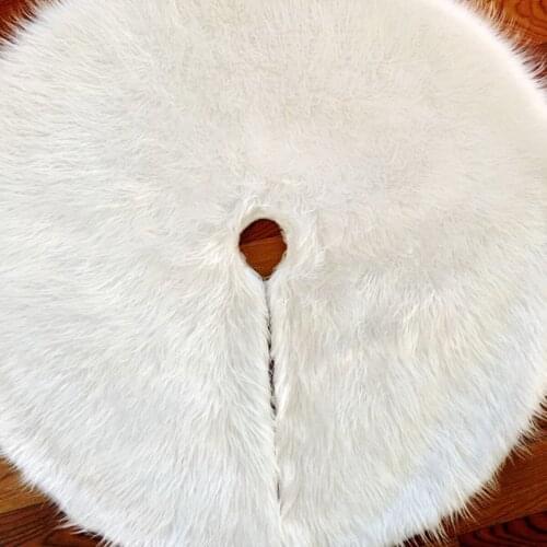 Christmas Tree Skirt 35.4 Inch Long Plush Xmas Tree Skirt Festival Holiday Decoration