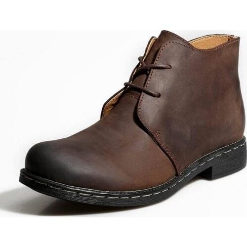 Leather Martin boots winter high-top style boots mens tooling boots leather boots Large Size Shoes