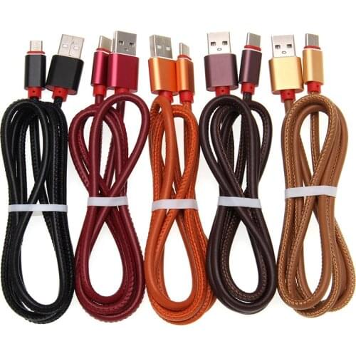 USB Cable Leather Fast Charging for IPhone XS MAX Huawei Samaung Android Micro USB Type C Cable Data Charger Cable 50pcs/lot