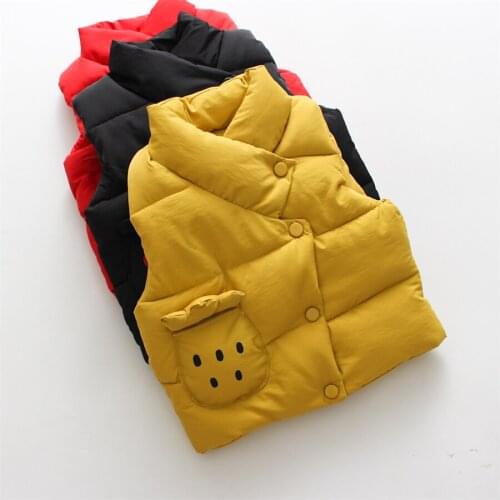 Hot Sale Winter Baby Vest for Girls Little Pineapple Cotton Waistcoat Cute Small Child Hand Tucked Cotton Sleeveless Vest Jacket