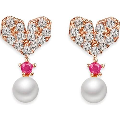 Love pearl personality mini exquisite wild small earrings Fashion Jewelry Wholesale