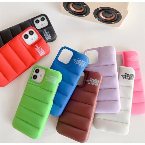 Fashion Brand The Puffer Case For iPhone 12 11 Pro Max X XS Max XR 10 7 8 Plus SE2 12Mini Down Jacket Soft Silicone Phone Cover