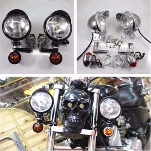 Motorcycle Turn Signal Driving Spot Fog lights Bar Touring Chopper Atv Scooter Cafe Racer Old School Bobber Offroad