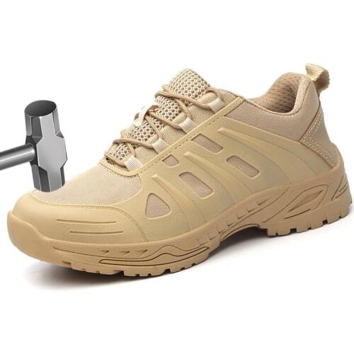 New Exhibition Men Steel Toe Hunting Shoe Safety Work Shoe Sneakers Hiking Lightweight And Breathable Leisure Labor Shoe