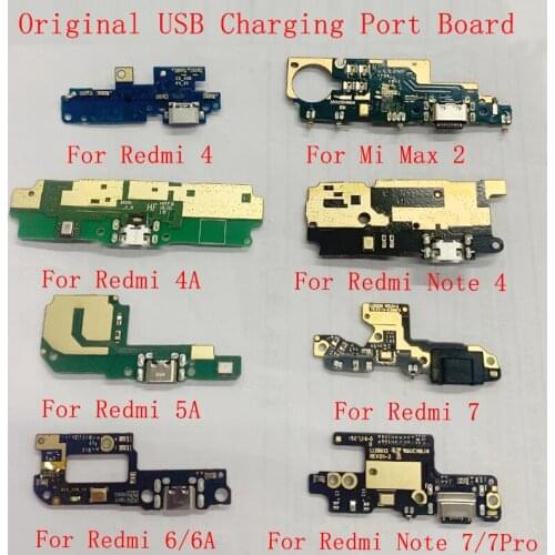 Original USB Charging Port Board Connector Flex Cable For Xiaomi Max 2 Redmi 4 4A 5A 6 6A 7 Note 4 7 7Pro 8 Replacement Parts
