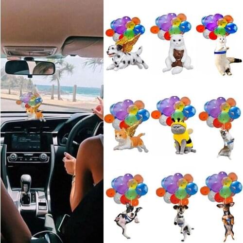 Car Hanging Ornament With Colorful Balloon Cat Dog Car Hanging Ornament Car Interior Decor Home Decor Decoration