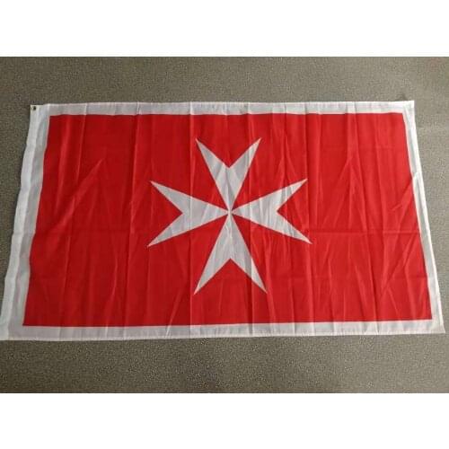 Hanging 90*150cm white Maltese cross Malta Variant flag For Decoration