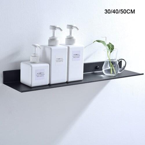 Bathroom Shelf Punch-free Aluminum Black Wall-Mounted Square Shampoo Shelf Cosmetic Shelves Kitchen Storage Holder